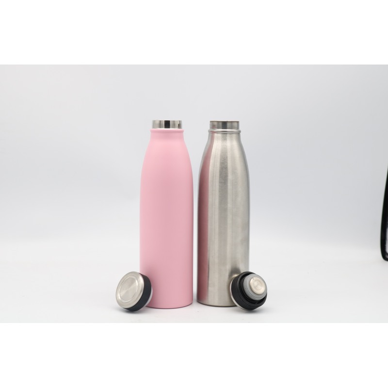 500ML Stainless Steel Double Wall Insulated Vacuum Flasks With Different Lids Thermos Milk Water Bottle