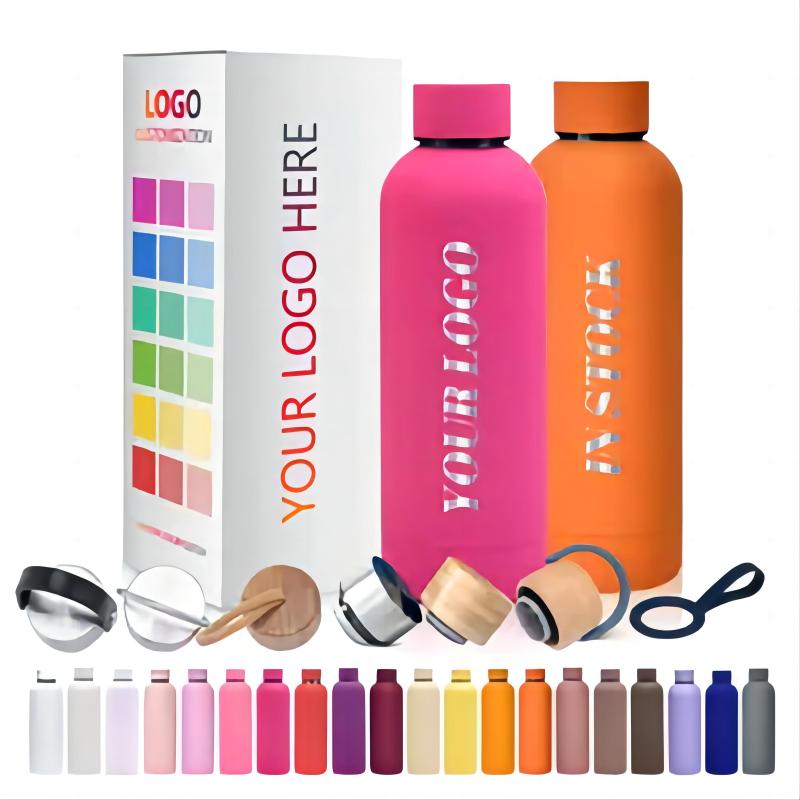 500ML Stainless Steel Double Wall Insulated Vacuum Flasks With Different Lids Thermos Water Bottle