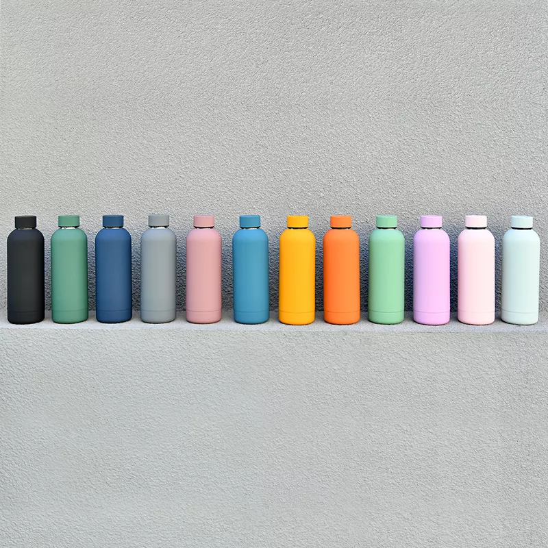 500ML Stainless Steel Double Wall Insulated Vacuum Flasks With Different Lids Thermos Water Bottle