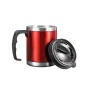 Promotion Cup Double Wall Stainless Steel Inner Plastic Outer With Handle Insulated Travel Mug
