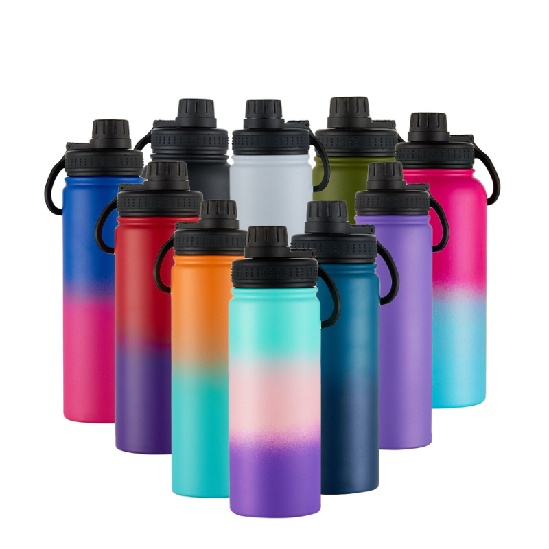 Wholesale Large Capacity Vacuum Insulated Wide Mouth Stainless Steel Sport Water Bottle With Straw
