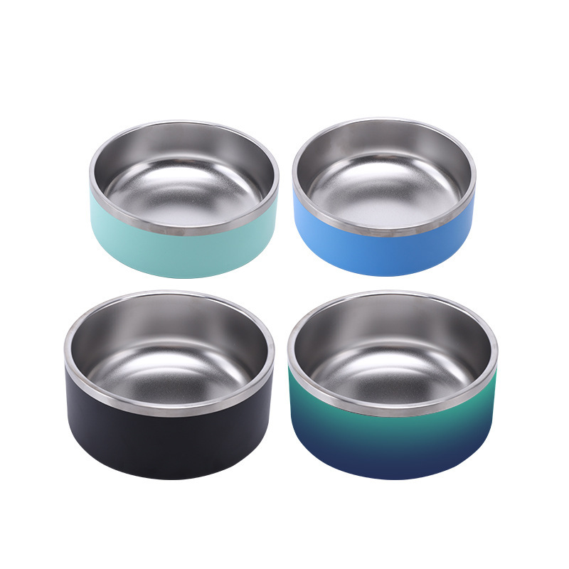 32oz 64oz  Custom Powder Coated Dog Bowl Stainless Steel Insulated Cat Water Food Bowl Pet Feeder