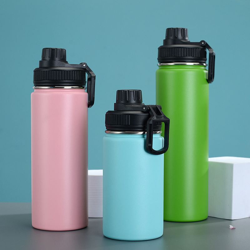 Custom Logo 32oz Stainless Steel Water Bottle Double Wall Insulated Wide Mouth Water Bottle  with Lids