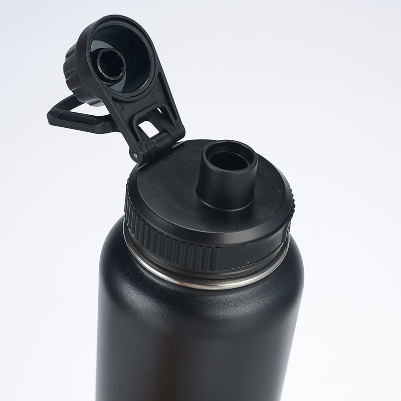 Custom Logo 32oz Stainless Steel Water Bottle Double Wall Insulated Wide Mouth Water Bottle  with Lids
