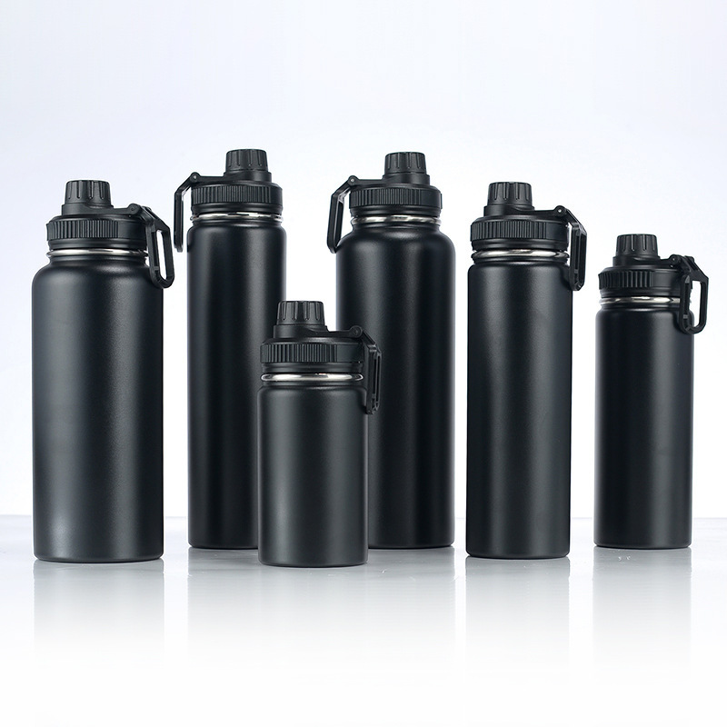 Custom Logo 32oz Stainless Steel Water Bottle Double Wall Insulated Wide Mouth Water Bottle  with Lids