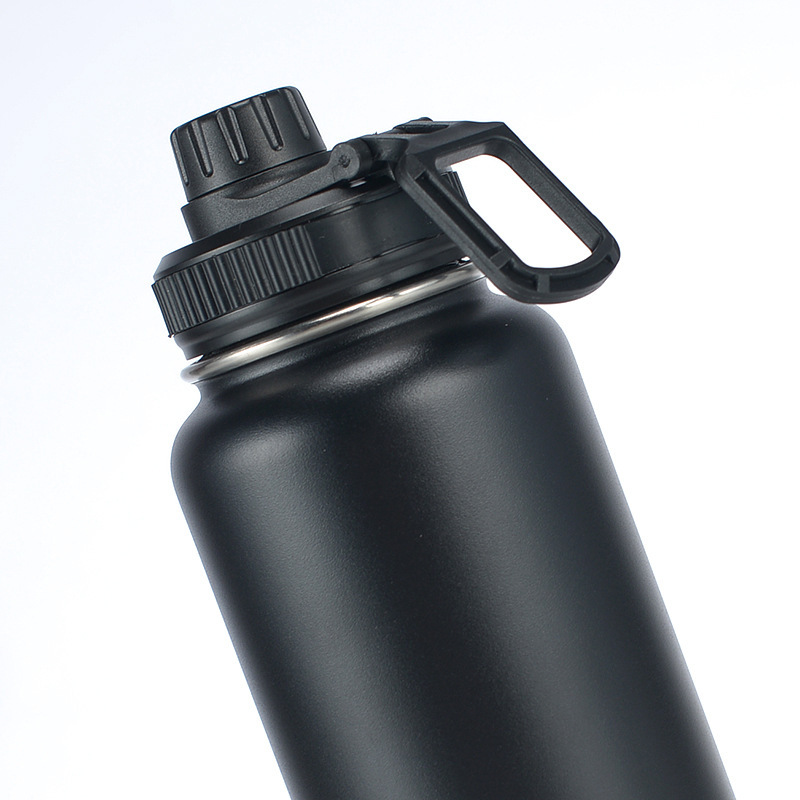 Custom Logo 32oz Stainless Steel Water Bottle Double Wall Insulated Wide Mouth Water Bottle  with Lids