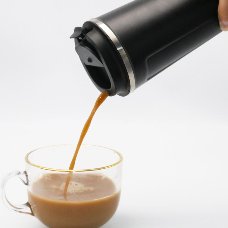 Portable Double Wall Stainless Steel Tumbler Cups Vacuum Hot Coffee Thermos Mug with Flip Lid