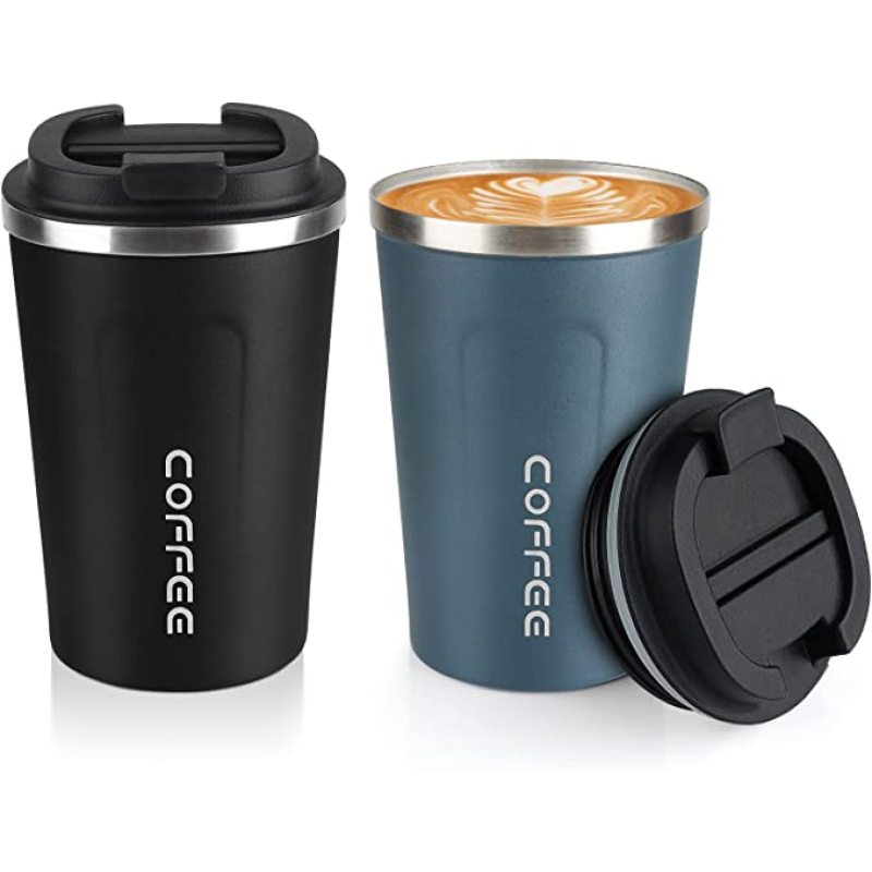 Portable Double Wall Stainless Steel Tumbler Cups Vacuum Hot Coffee Thermos Mug with Flip Lid