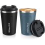 Portable Double Wall Stainless Steel Tumbler Cups Vacuum Hot Coffee Thermos Mug with Flip Lid