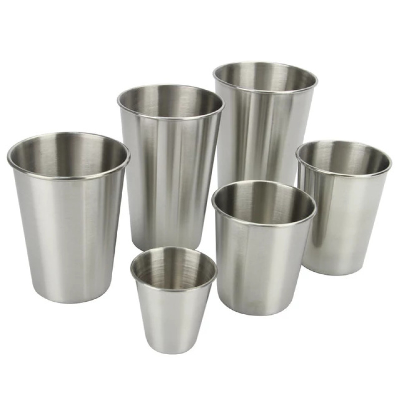 Stackable Single Wall Multiple Size Reusable Beer Pong Cups Stainless Steel Pint Cup Beer Mug