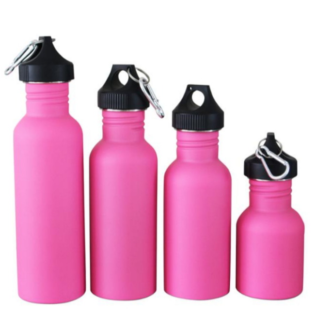 750ml single wall black color sport water bottle with straw lid and handle for kids
