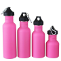 750ml single wall black color sport water bottle with straw lid and handle for kids