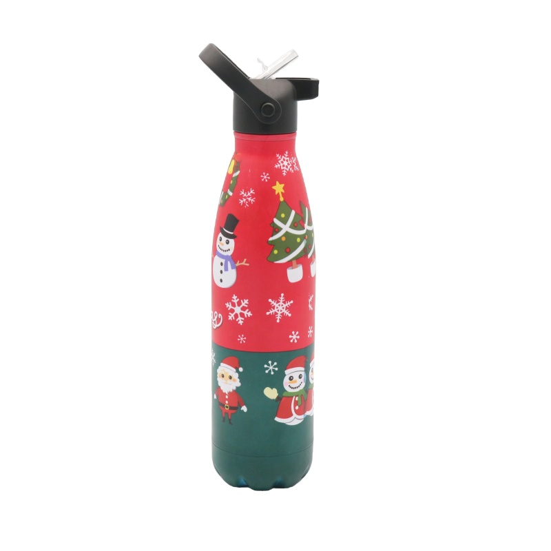 Christmas design Coke shape double stainless steel insulated water bottle