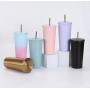 Promotion Gift Double Wall Stainless Steel Tumbler Cup Vacuum 24oz Coffee Mug with SS Straw