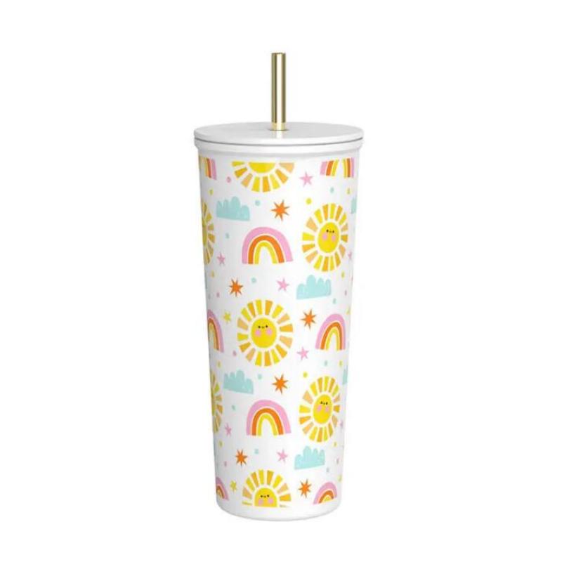 Promotion Gift Double Wall Stainless Steel Tumbler Cup Vacuum 24oz Coffee Mug with SS Straw