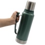 Hot Sale BPA Free 1L Thermos Outdoor Hammer Coated Vacuum Flask Double Wall Insulated Stainless Steel Water Bottle with Handle