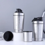 Custom gym insulated double stainless steel vacuum protein powder shaker cup with shaker ball