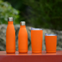Promotional Fashion Orange Cup Set Drinkware 750ml Double Wall Thermos Flask Stainless Steel Cup Water Bottle Metal With Straw