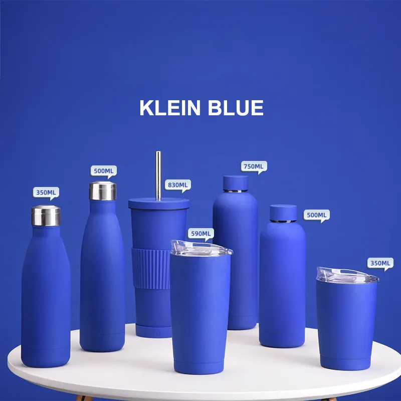 Promotional Fashion Orange Cup Set Drinkware 750ml Double Wall Thermos Flask Stainless Steel Cup Water Bottle Metal With Straw