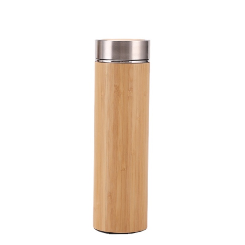 Eco Friendly High Quality 500ml Bamboo Triple Wall Stainless Steel Vacuum Insulated Thermos Flask