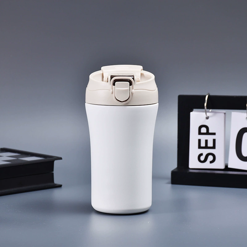 Water Bottles Wholesale 12oz Custom Printed Stainless Steel Vacuum Insulated Coffee Mug Warmer with Dual Drinking Lid