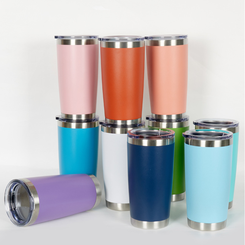 20oz Vacuum Insulated Tumbler Cups Double Wall Travel Car Coffee Mug High Quality Powder Coated Stainless Steel Tumbler