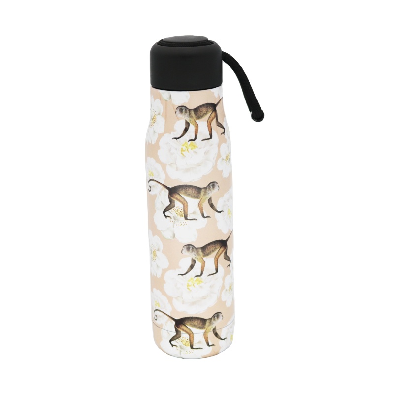 High Quality 500ml Stainless Steel Water Bottle Double Wall Vacuum Flask Insulated Sport Bottle With Strap Lid