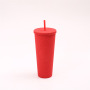 500ML Double Wall Capacity Studded Pinch Cup 22OZ Fashion Creative AS Straw Durian Plastic Cup