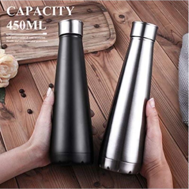 Narrow mouth 420ml double wall metal stainless steel insulated vacuum outdoor sports drink bottle