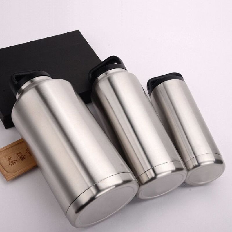 Custom Logo Large Capacity Double Wall Water Bottle Stainless Steel Insulated for Camping