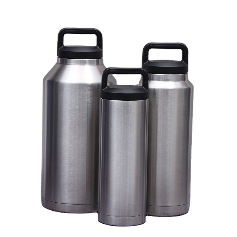 Custom Logo Large Capacity Double Wall Water Bottle Stainless Steel Insulated for Camping