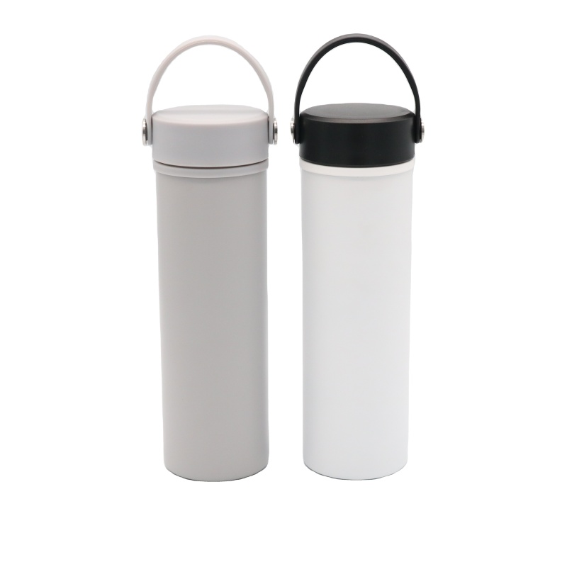 Portable Triple Wall Ceramic Liner Stainless Steel Travel Mug Water Bottle Insulated Vacuum Flask With Lid