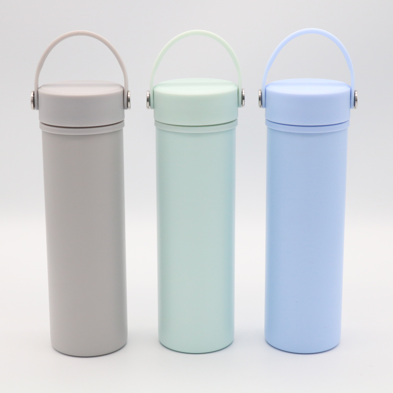Portable Triple Wall Ceramic Liner Stainless Steel Travel Mug Water Bottle Insulated Vacuum Flask With Lid