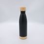New design cork base bamboo base series double vacuum stainless steel environmental insulation water cup