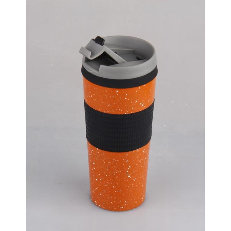 Bpa-free insulated coffee travel mug Double-walled sturdy stainless steel water mug with overflow lid