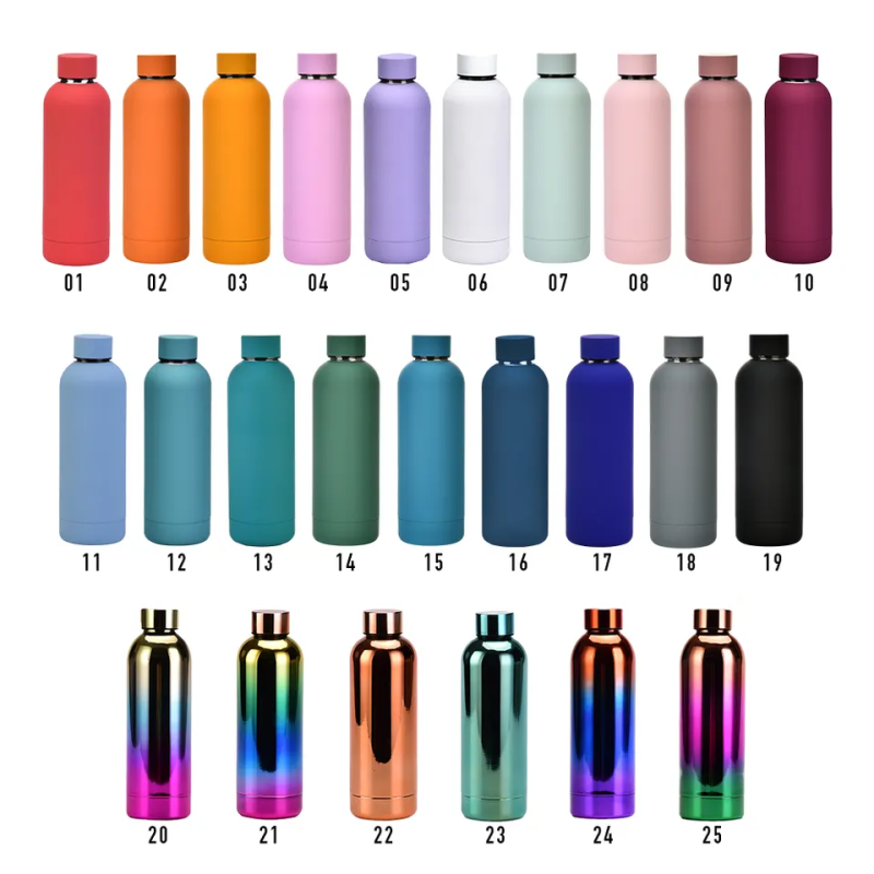 Custom Logo Water Bottle 350ml 500ml 750ml 1000ml Small Mouth Factory Sports Stainless Steel Vacuum Cup Insulated Drink Bottle