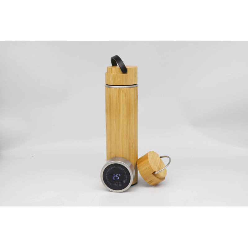 Eco Friendly Stainless Steel Triple Wall Vacuum Flask Insulated With Bamboo sleeve and Lid