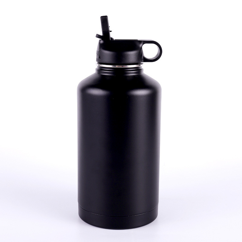 Eco-friendly Stainless Steel Wide Mouth Vacuum Flasks Insulated Thermos For Outdoor With Multiple Lids Sport Water Bottle
