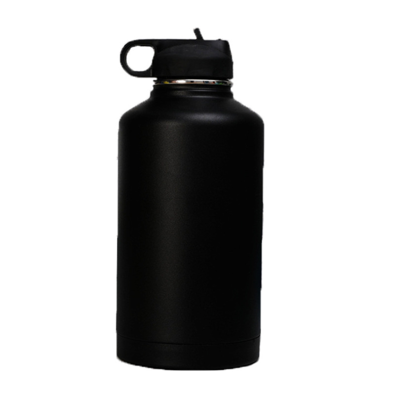 Eco-friendly Stainless Steel Wide Mouth Vacuum Flasks Insulated Thermos For Outdoor With Multiple Lids Sport Water Bottle