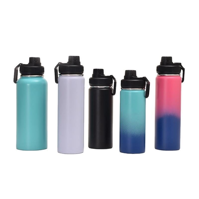 Double Wall Insulated Stainless Steel Camp Sports Wide Mouth Vacuum Flask With Flat Lid