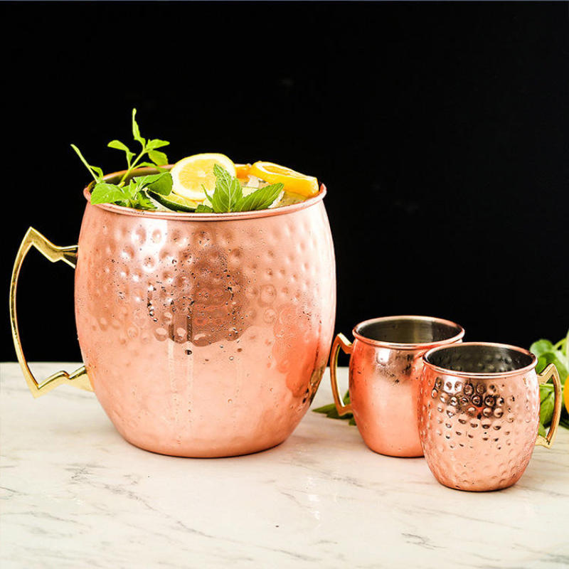 Moscow Mule Copper Cup Stainless Steel Beer Drinking Cocktail Copper Mugs With Handle