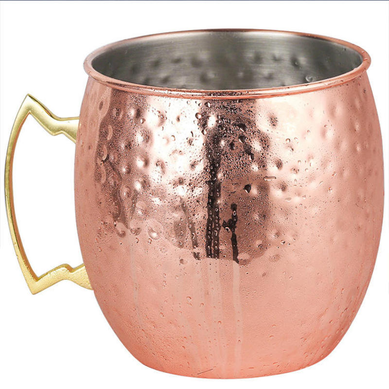 Moscow Mule Copper Cup Stainless Steel Beer Drinking Cocktail Copper Mugs With Handle