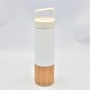 New bamboo base handle water bottle 304 Stainless Steel Portable Outdoor Sports Water Bottle  Bamboo Shell Thermos