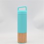 New bamboo base handle water bottle 304 Stainless Steel Portable Outdoor Sports Water Bottle  Bamboo Shell Thermos