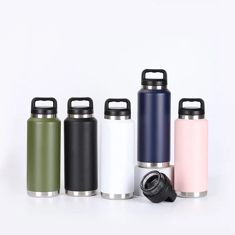 36 Oz Bottles Sport Powder Coated Flask 18oz 36oz 64oz Stainless Steel Insulated Water Bottle