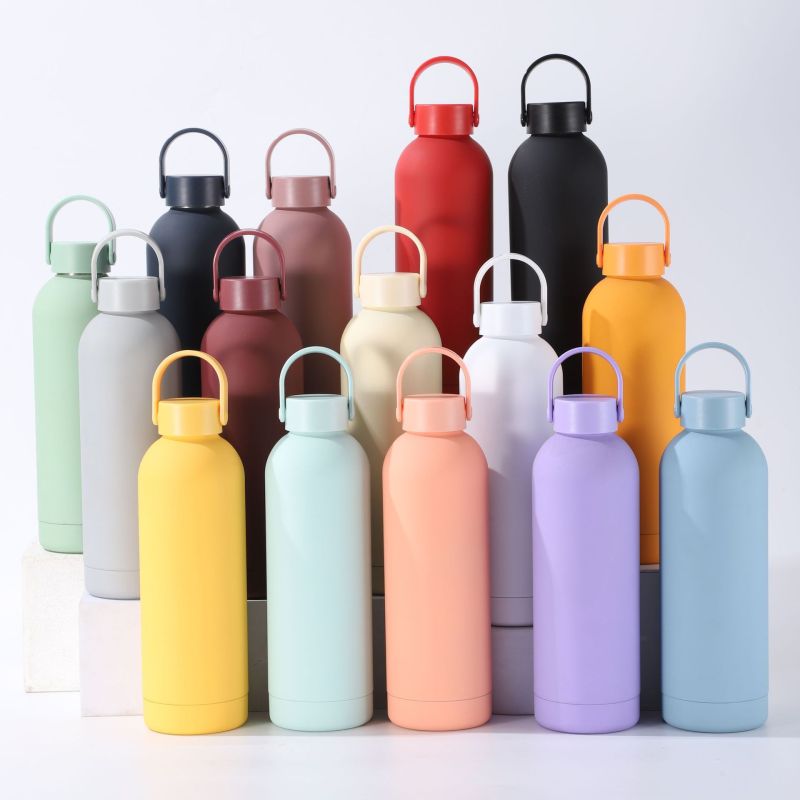 350ML/500ML/750ML Stainless Steel Insulated Vacuum Flasks Sport Thermos With Soft Touch Surface Water Bottle