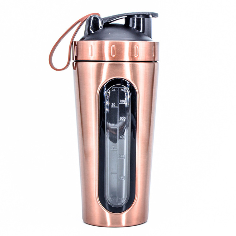 600ml stainless steel gym visible window single shaker cup
