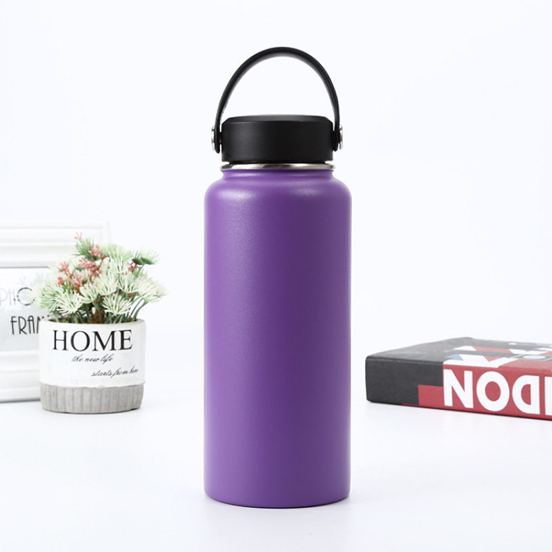 Stainless Steel Wide Mouth Vacuum Flasks Insulated Thermos For Outdoor With Multiple Lids Sport Water Bottle