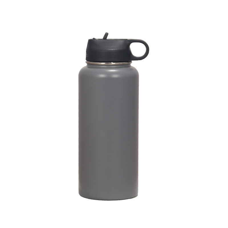 Stainless Steel Wide Mouth Vacuum Flasks Insulated Thermos For Outdoor With Multiple Lids Sport Water Bottle