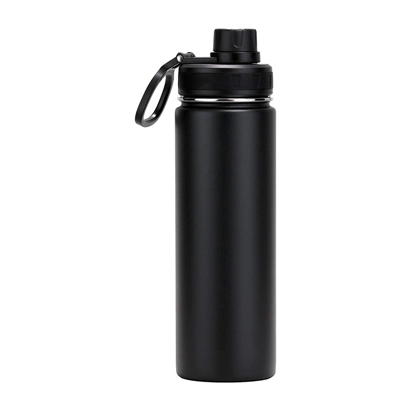 Stainless Steel Wide Mouth Vacuum Flasks Insulated Thermos For Outdoor With Multiple Lids Sport Water Bottle